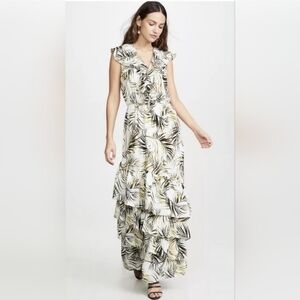 Misa Los Angeles Palm Print Dress